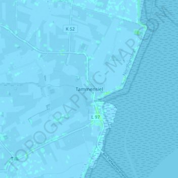 Mapa topográfico Tammensiel, altitud, relieve