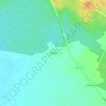 Mapa topográfico Vesubio, altitud, relieve