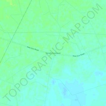 Mapa topográfico Terrell Crossroad, altitud, relieve
