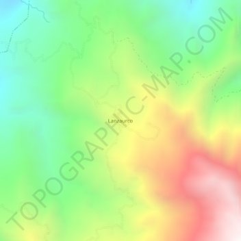 Mapa topográfico Lanzaurco, altitud, relieve