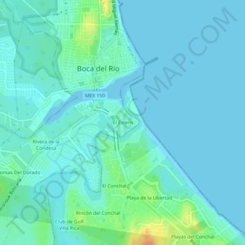 Mapa topográfico El Estero, altitud, relieve