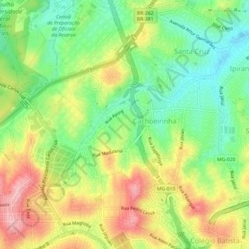 Mapa topográfico Parque Riachuelo, altitud, relieve