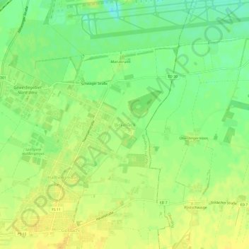 Mapa topográfico Birkeneck, altitud, relieve
