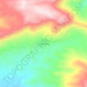 Mapa topográfico El Quemado, altitud, relieve