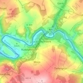 Mapa topográfico Sachsenvorwerk, altitud, relieve