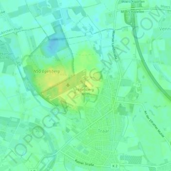 Mapa topográfico Egelsberg, altitud, relieve