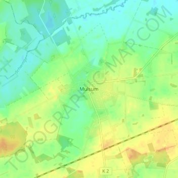 Mapa topográfico Mulsum, altitud, relieve