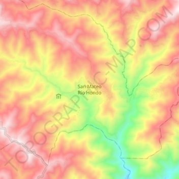 Mapa topográfico San Mateo Río Hondo, altitud, relieve