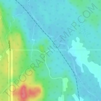 Mapa topográfico Wavell, altitud, relieve