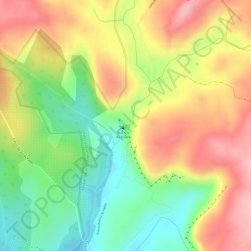 Mapa topográfico Buraco do Padre, altitud, relieve