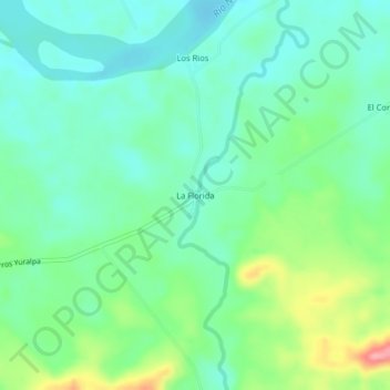 Mapa topográfico La Florida, altitud, relieve
