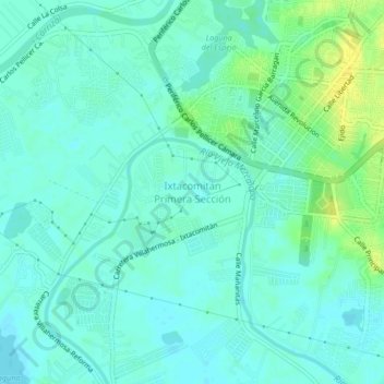 Mapa topográfico Ixtacomitán Primera Sección, altitud, relieve