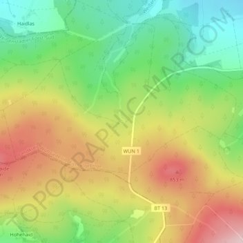 Mapa topográfico Egerquelle, altitud, relieve