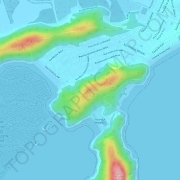 Mapa topográfico Morro do Pinto, altitud, relieve