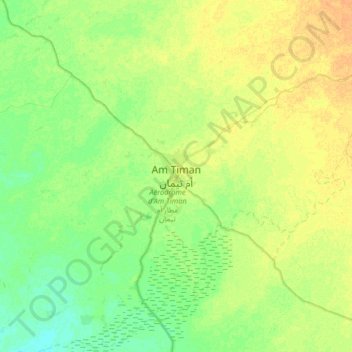 Mapa topográfico Am Timan, altitud, relieve