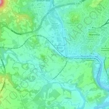 Mapa topográfico Sol i Aire, altitud, relieve