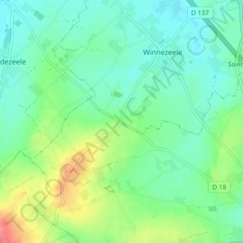 Mapa topográfico Le Temple, altitud, relieve