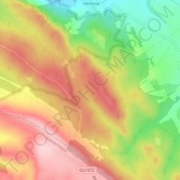 Mapa topográfico Los Coronados, altitud, relieve