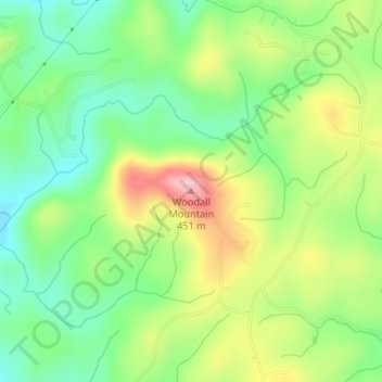 Mapa topográfico Woodall Mountain, altitud, relieve