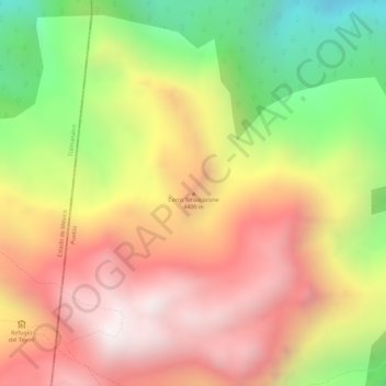 Mapa topográfico Cerro Tehuicocone, altitud, relieve