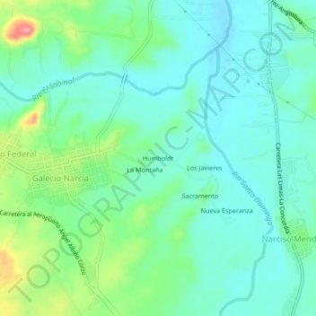 Mapa topográfico Humbolt, altitud, relieve