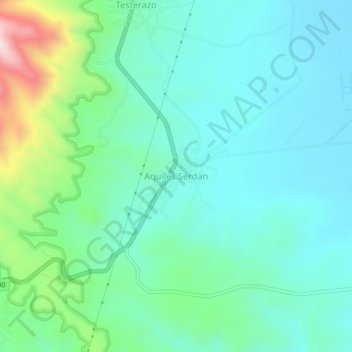 Mapa topográfico Aquiles Serdan, altitud, relieve