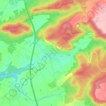 Mapa topográfico Trichtingen, altitud, relieve