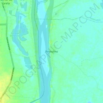 Mapa topográfico Remolino, altitud, relieve