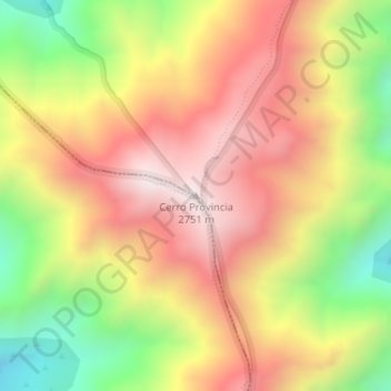 Mapa topográfico Cerro Provincia, altitud, relieve