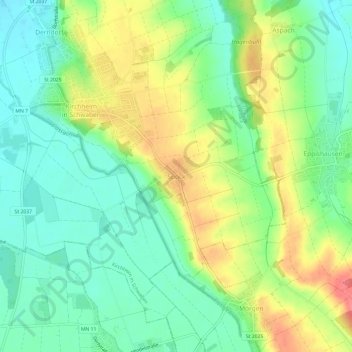 Mapa topográfico Spöck, altitud, relieve