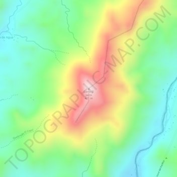 Mapa topográfico Cerro El Jarro, altitud, relieve