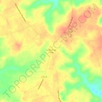 Mapa topográfico Lockhart Oil Field, altitud, relieve