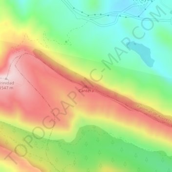 Mapa topográfico Cantera, altitud, relieve