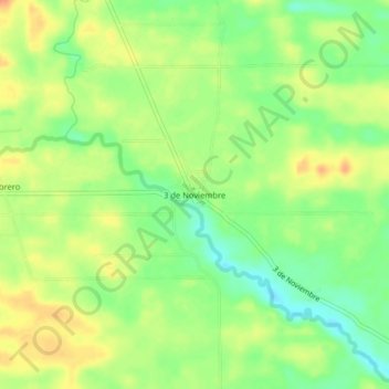 Mapa topográfico 3 de Noviembre, altitud, relieve