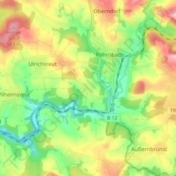Mapa topográfico Pötzerreut, altitud, relieve
