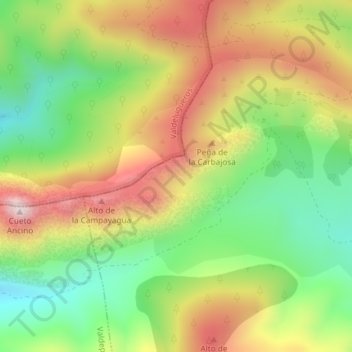 Mapa topográfico Galicia, altitud, relieve