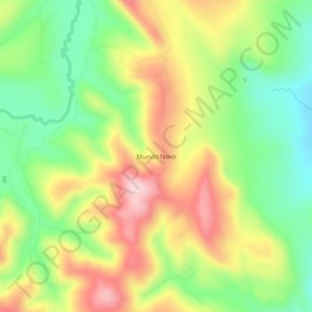 Mapa topográfico Mundo Novo, altitud, relieve
