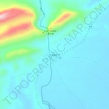 Mapa topográfico Fraguita, altitud, relieve