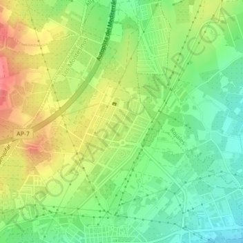 Mapa topográfico La Herrada, altitud, relieve