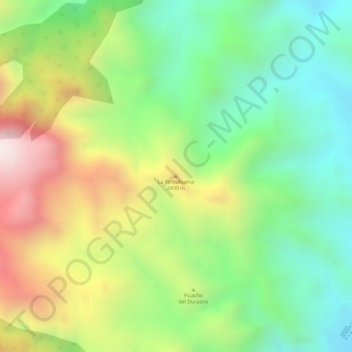 Mapa topográfico La Yerbabuena, altitud, relieve