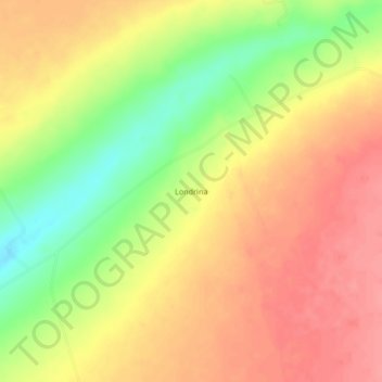 Mapa topográfico Londrina, altitud, relieve