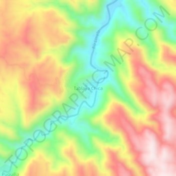 Mapa topográfico Tablaya Chica, altitud, relieve