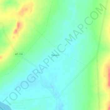 Mapa topográfico Itacaiú, altitud, relieve