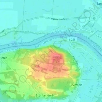 Mapa topográfico Schwedenschanze, altitud, relieve