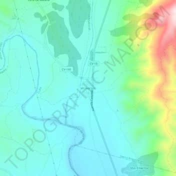 Mapa topográfico els Ivarsos, altitud, relieve