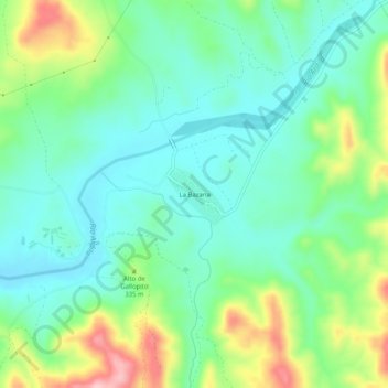 Mapa topográfico La Bazana, altitud, relieve