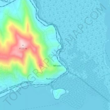Mapa topográfico Chulluni, altitud, relieve