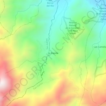 Mapa topográfico La Rapida, altitud, relieve