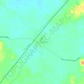 Mapa topográfico Don Samuel, altitud, relieve