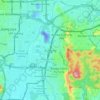 Mapa topográfico Puchong, altitud, relieve